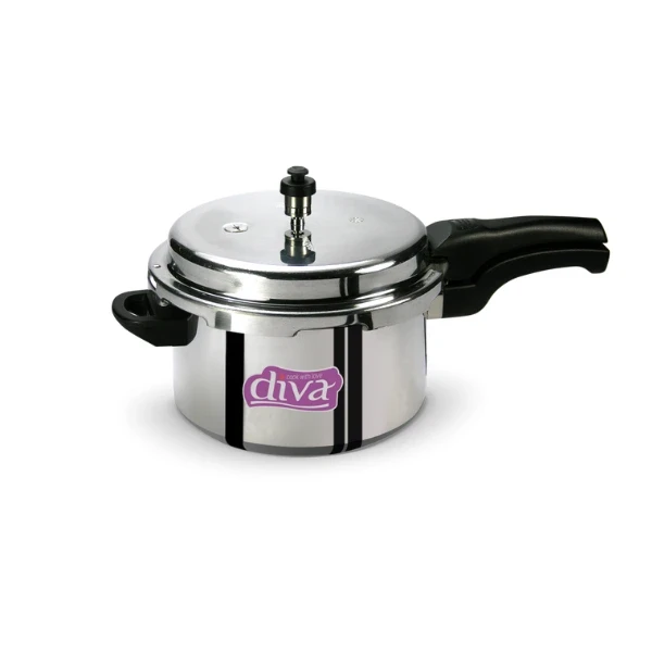 DIVA Aluminum 5Ltr Outer Lid Pressure Cooker - Lightweight & Efficient Cooking